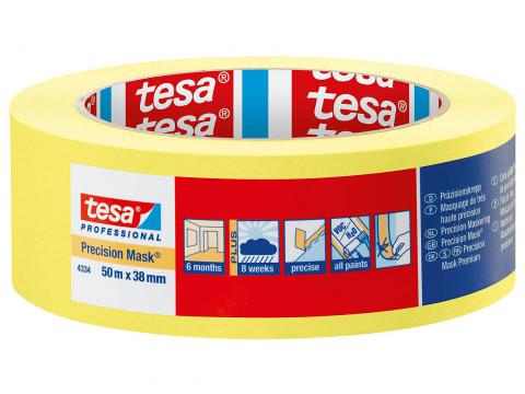 TESA PRECISIE AFPLAKBAND 4334 GEEL 25MMX50M