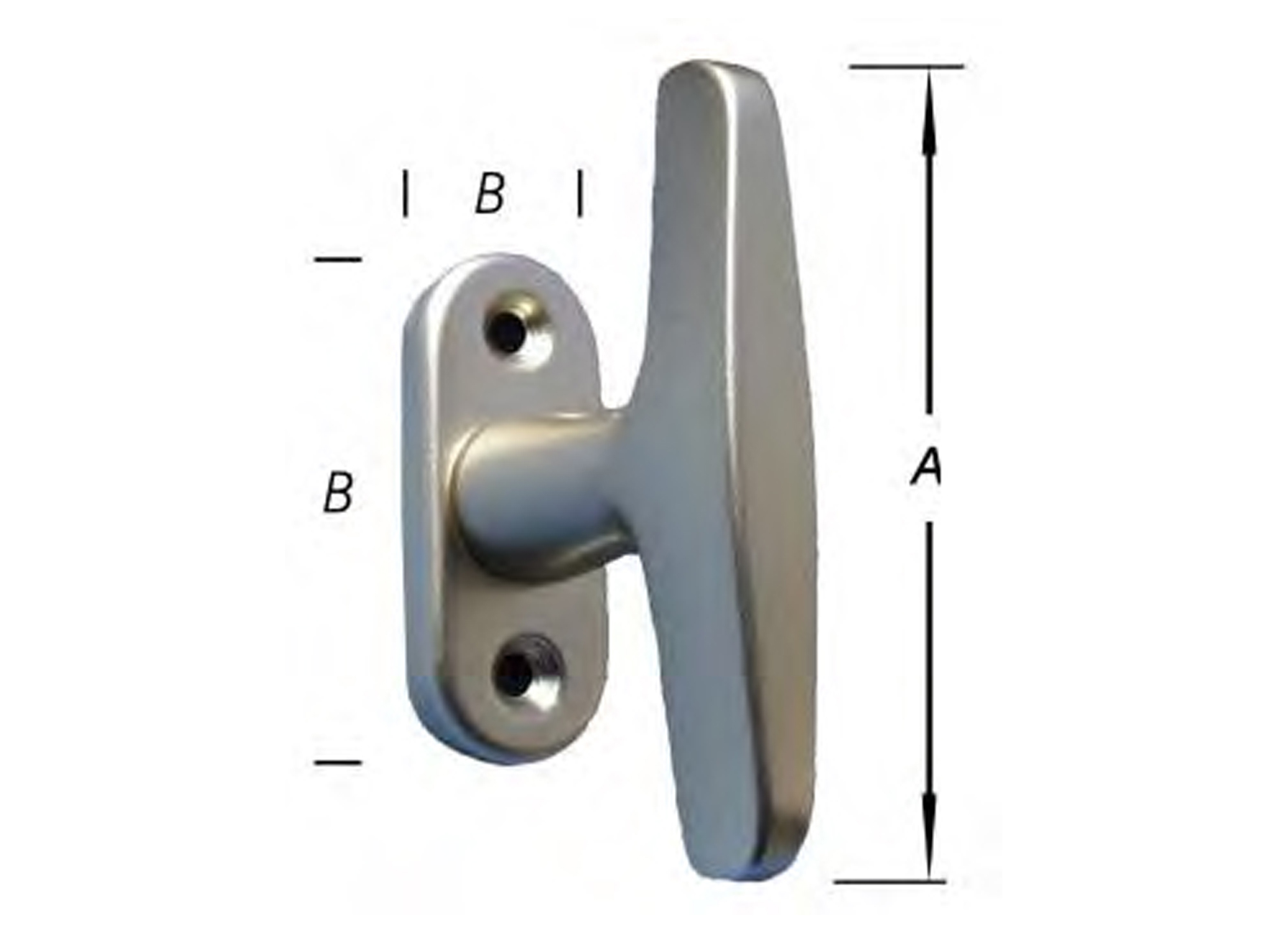 DEURKRUK T-MODEL OP ROZET ALU F1 80MM