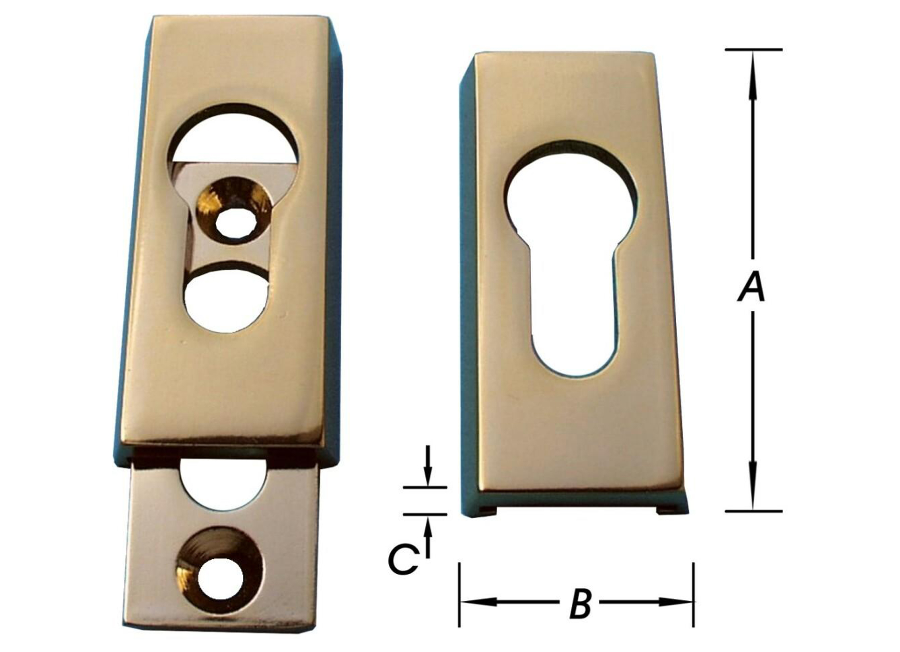 JEU D'ENTREES DE SECURITE POUR CYLINDRE PZ ALU F1 65X30X10MM