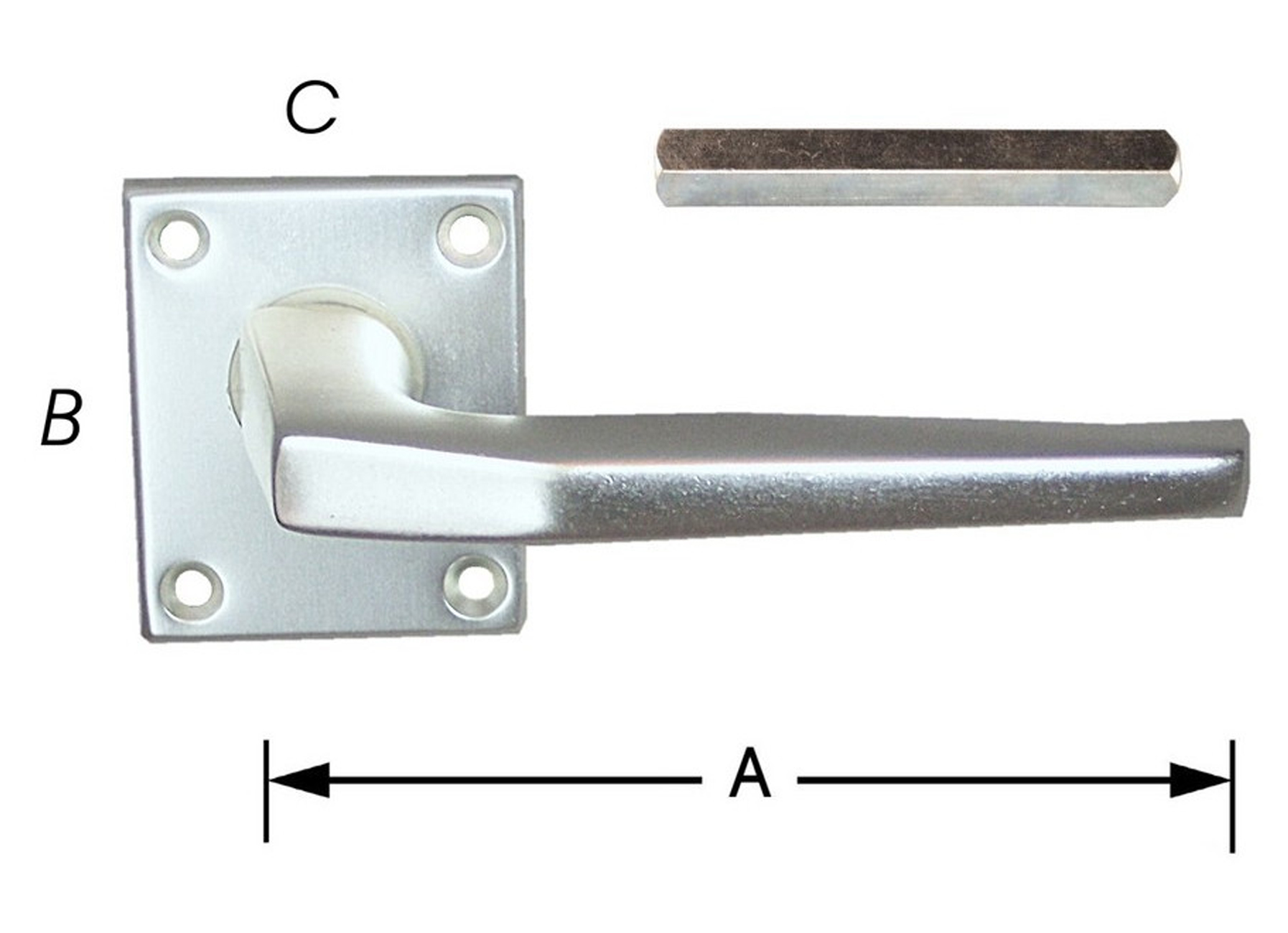 VOORDEURKRUK OP ROZET ALU F1 120 MM
