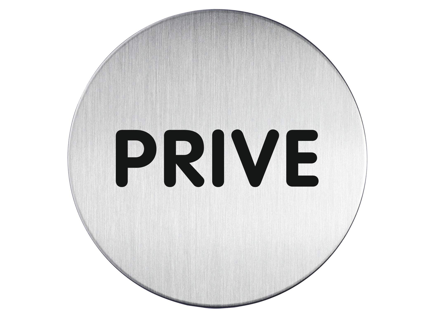 PICTOGRAM GEBORSTELD INOX PRIVE Ø83MM