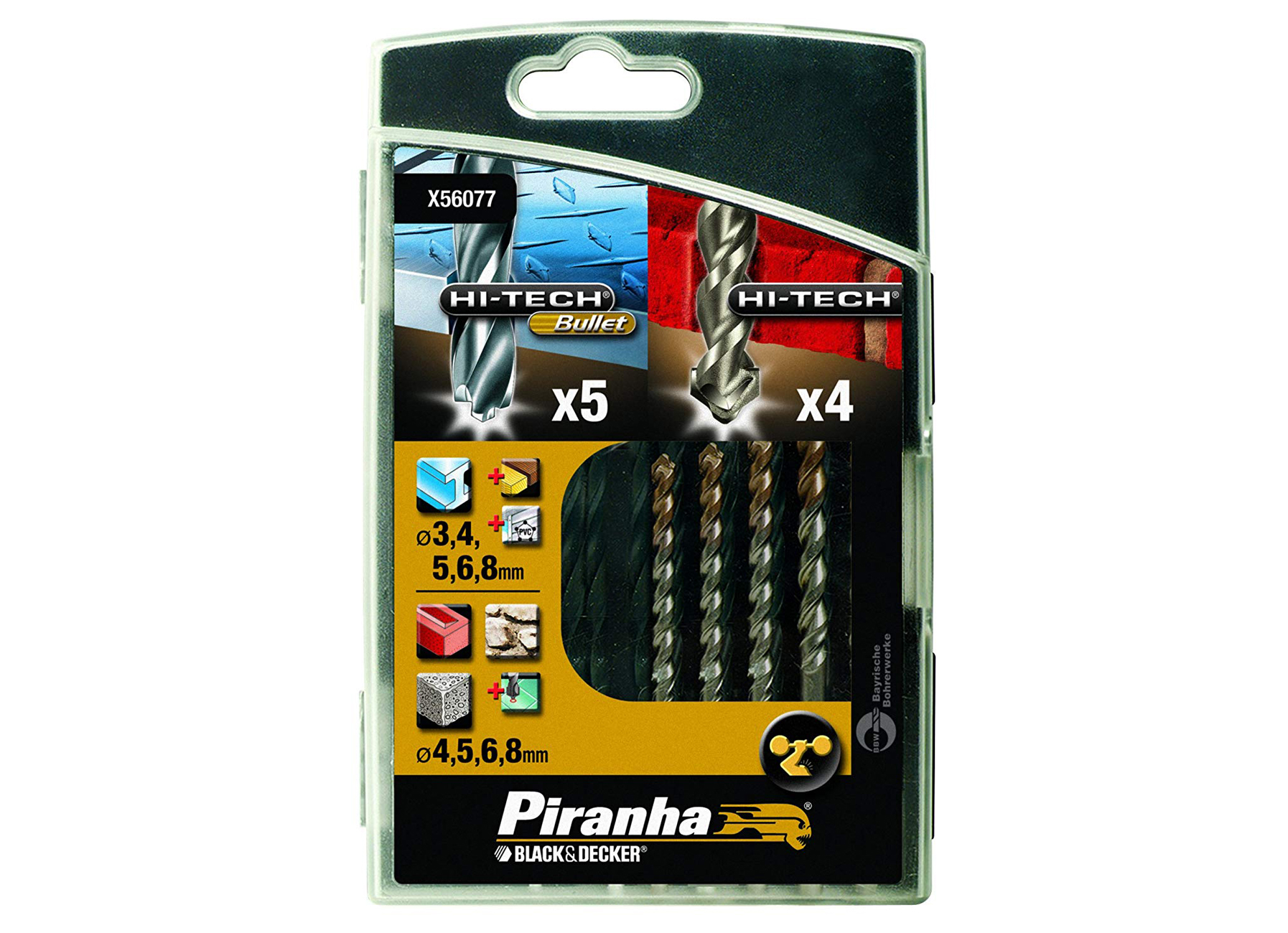 HI TECH SET DE FORETS METAL 3-4-5-6-8MM. BETON 4-5-6-8MM
