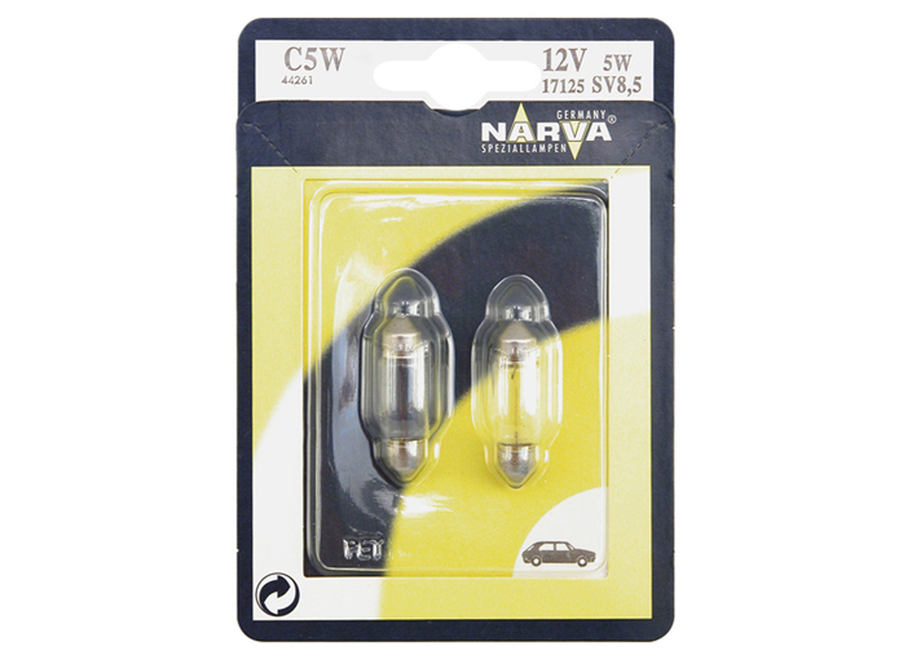 NARVA AMPOULE AUTO 17125 11X36 SV8,5 5W 12V 2 PIECES