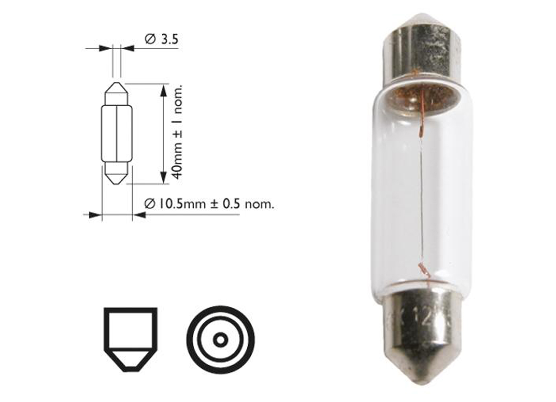 NARVA AMPOULE AUTO 17125 11X36 SV8,5 5W 12V 2 PIECES