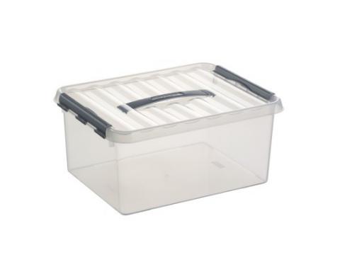 Q-LINE BOX 15L TRANSPARANT/METAAL