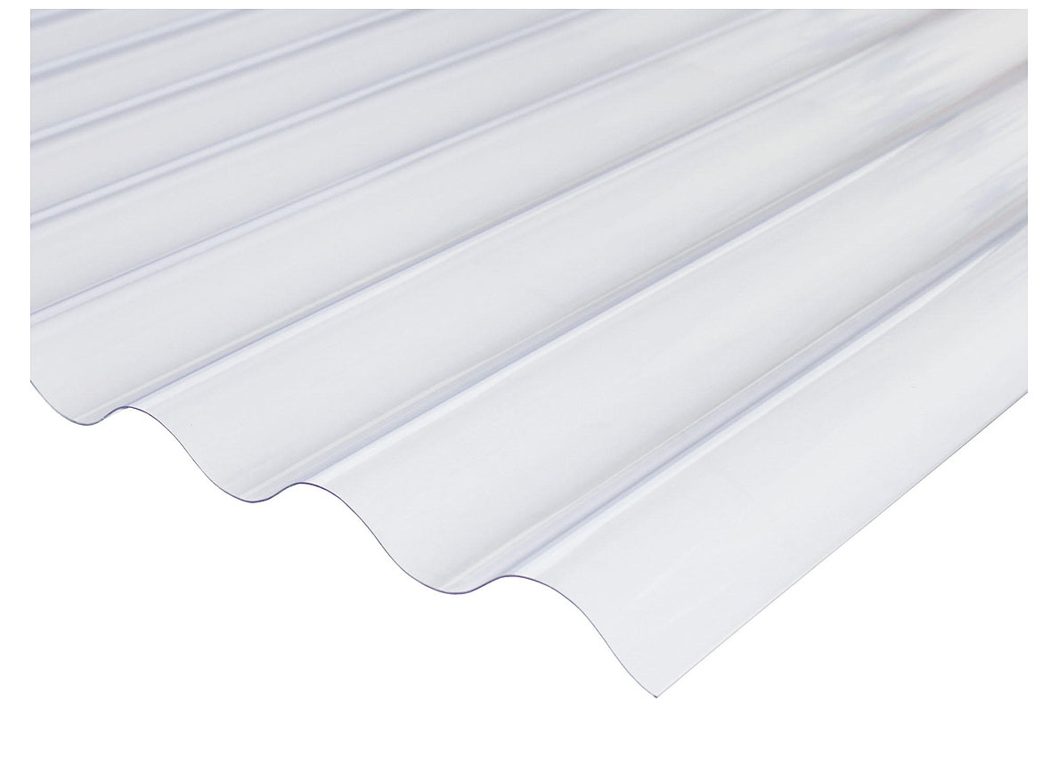 PVC PLAQUE ONDULEE 76/18 CRISTAL 1,15X2,13M