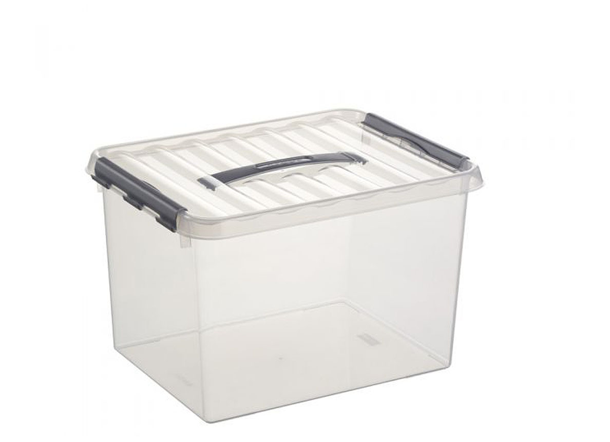 Q-LINE BOX 22L TRANSPARENT/METAL 4 PIECES