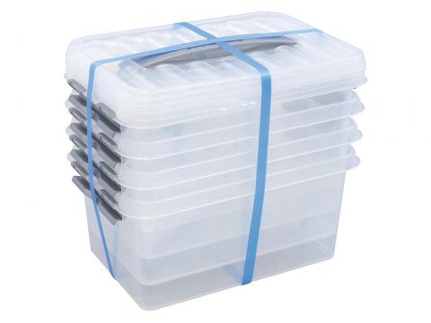 Q-LINE BOX 6L TRANSPARANT/METAAL 4 STUKS