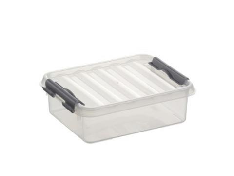 Q-LINE BOX 1L TRANSPARANT/METAAL