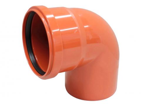 COUDE PVC 87° Ø125MM M/F ROUGE-BRIQUE