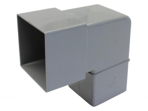COUDE PLUVIALE CARREE 80X80MM 90° GRIS FONCE M/F