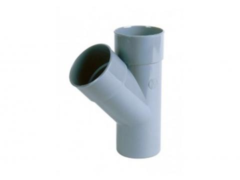 T EN PVC Ø50 45° GRIS F/F/M