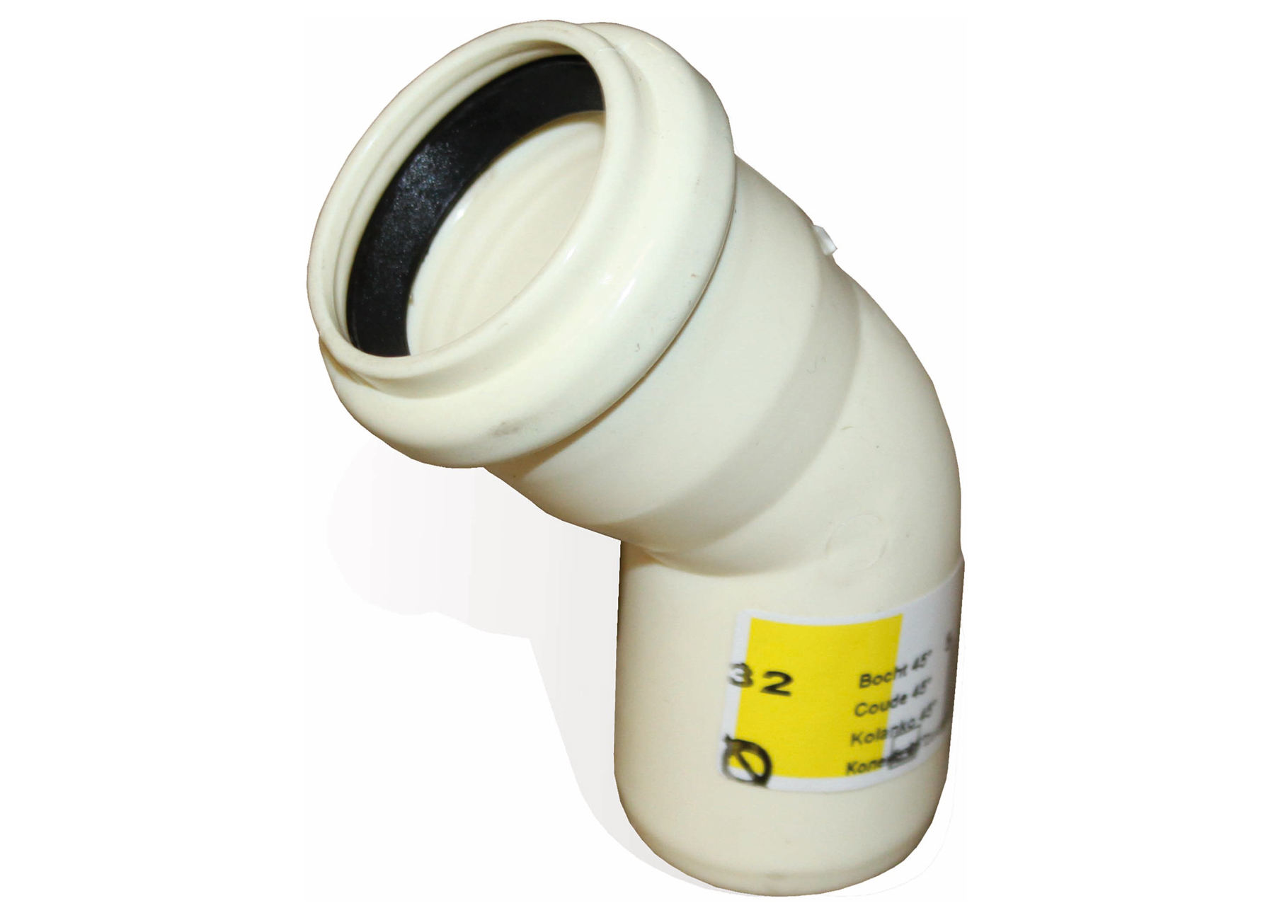 COUDE SANITAIRE A JOINT 45° IVOIRE