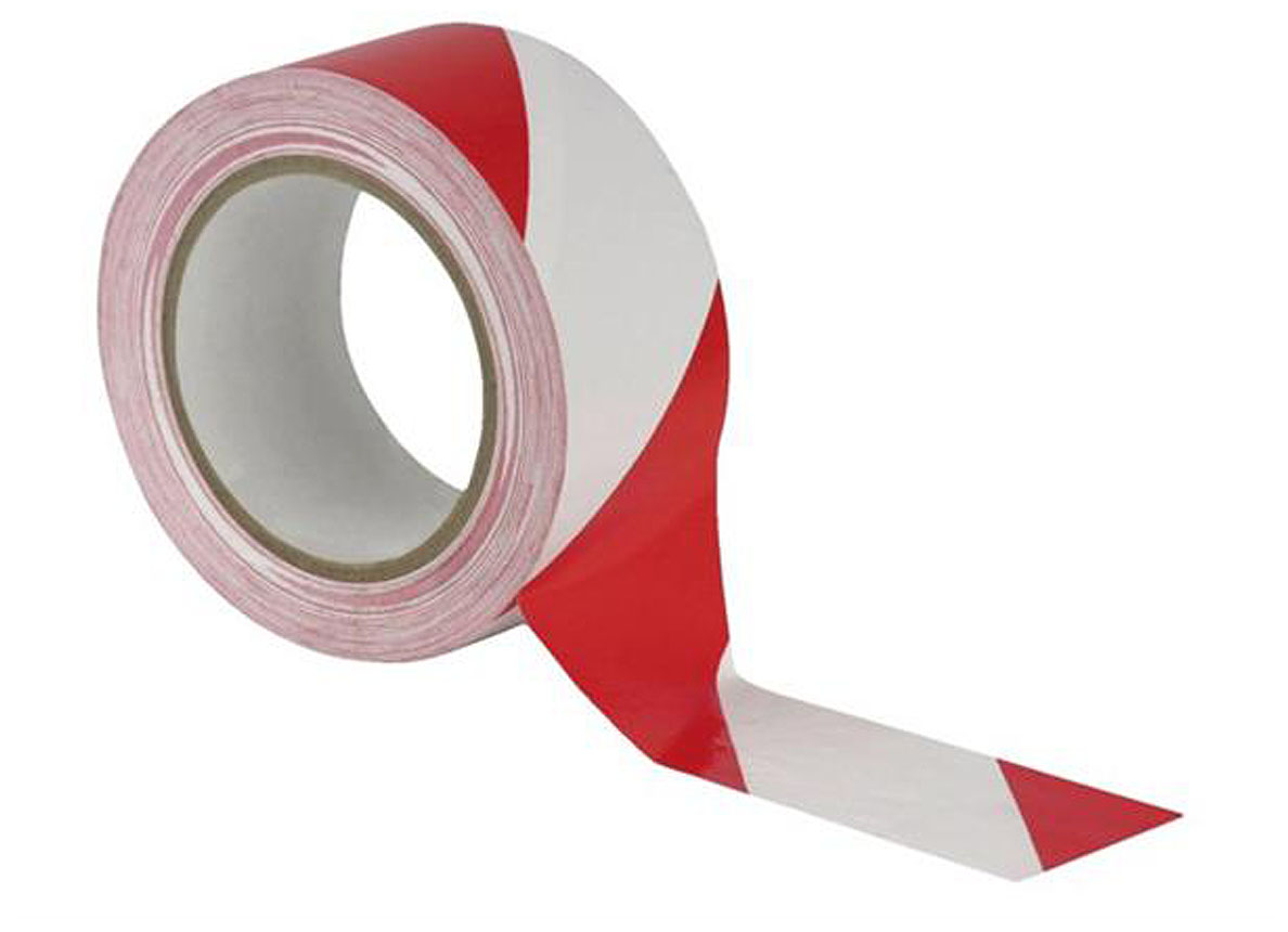 RUBAN DE SIGNALISATION 70MM-100M ROUGE/BLANC