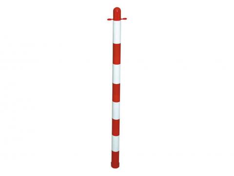 POTEAU DE SIGNALISATION ROUGE-BLANC SANS PIED