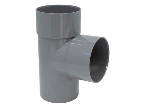 T EN PVC Ø100 87° GRIS FONCE