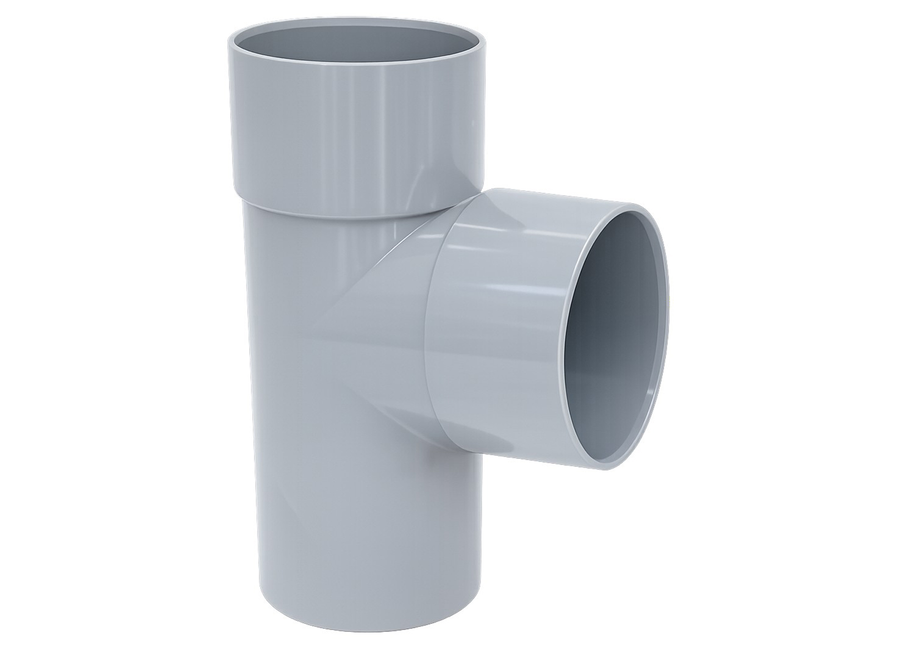 T EN PVC Ø80 87° GRIS CLAIR