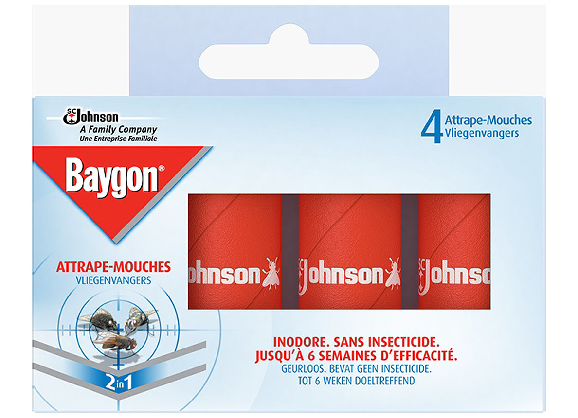 BAYGON RUBANS ATTRAPE-MOUCHES 4 PIECES