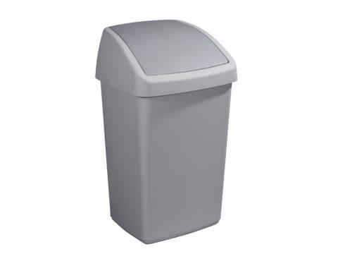 DELTA AFVALBAK 50L SWING DEKSEL GRIJS