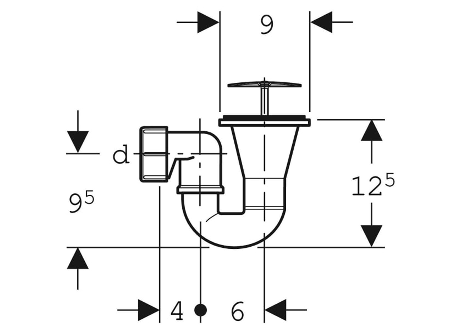 GEBERIT DOUCHESIFON Ø62MM