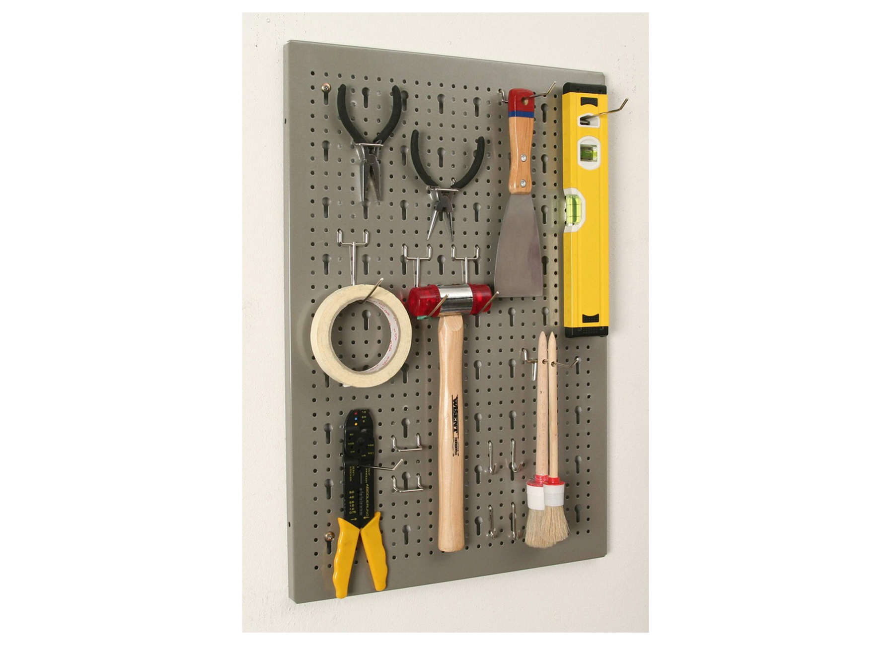 ASSORTIMENT VAN 16 HAAKJES VOOR GEPERFOREERDE WAND