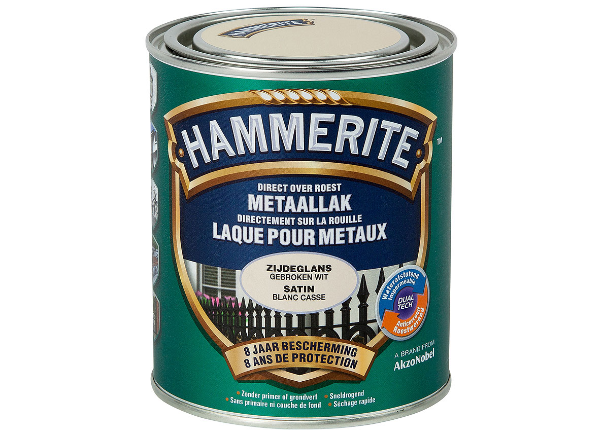 HAMMERITE LAQUE SATINEE POUR METAUX BLANC CASSE 750ML