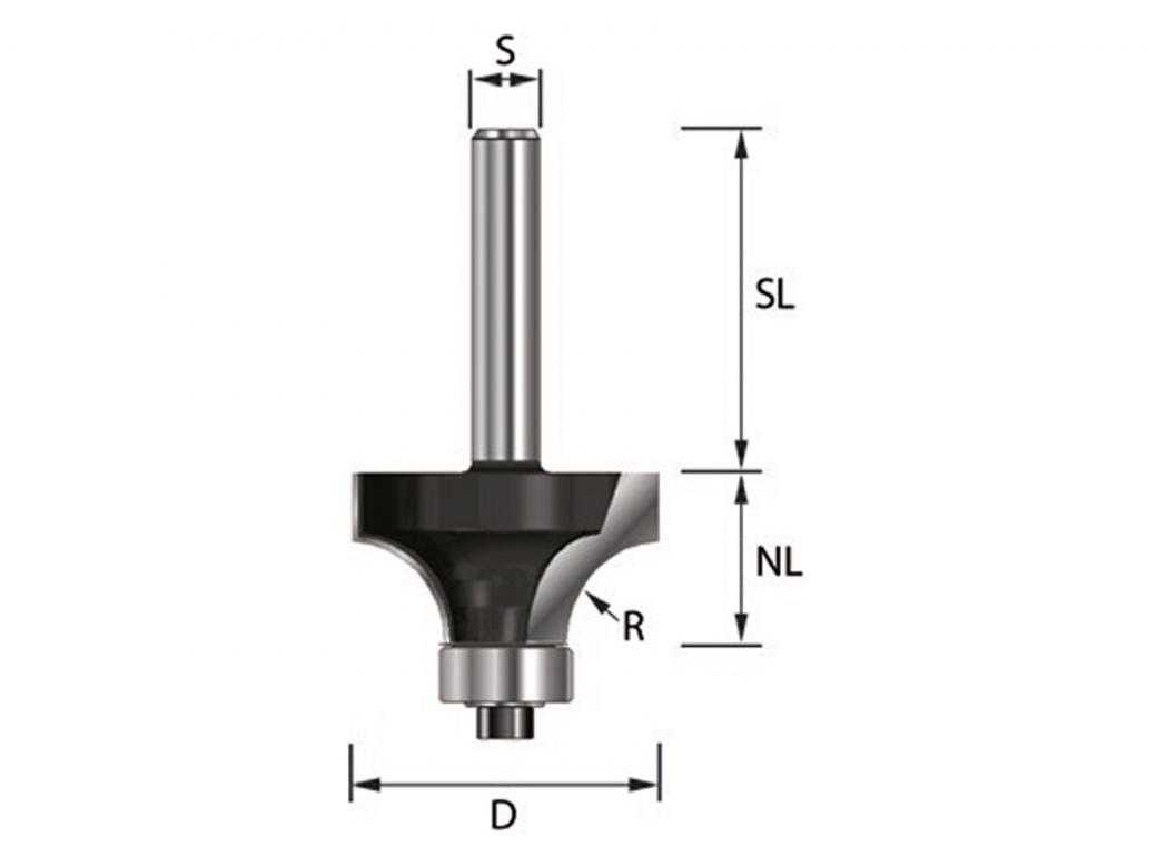 ENT HW FRAISE POUR AFFLEURER ROULEMENT A BILLES S8 R12.7MM