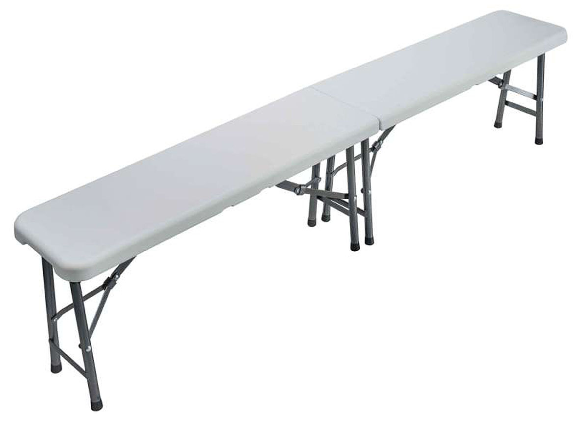 BANC PLIABLE EN PVC BLANCHE