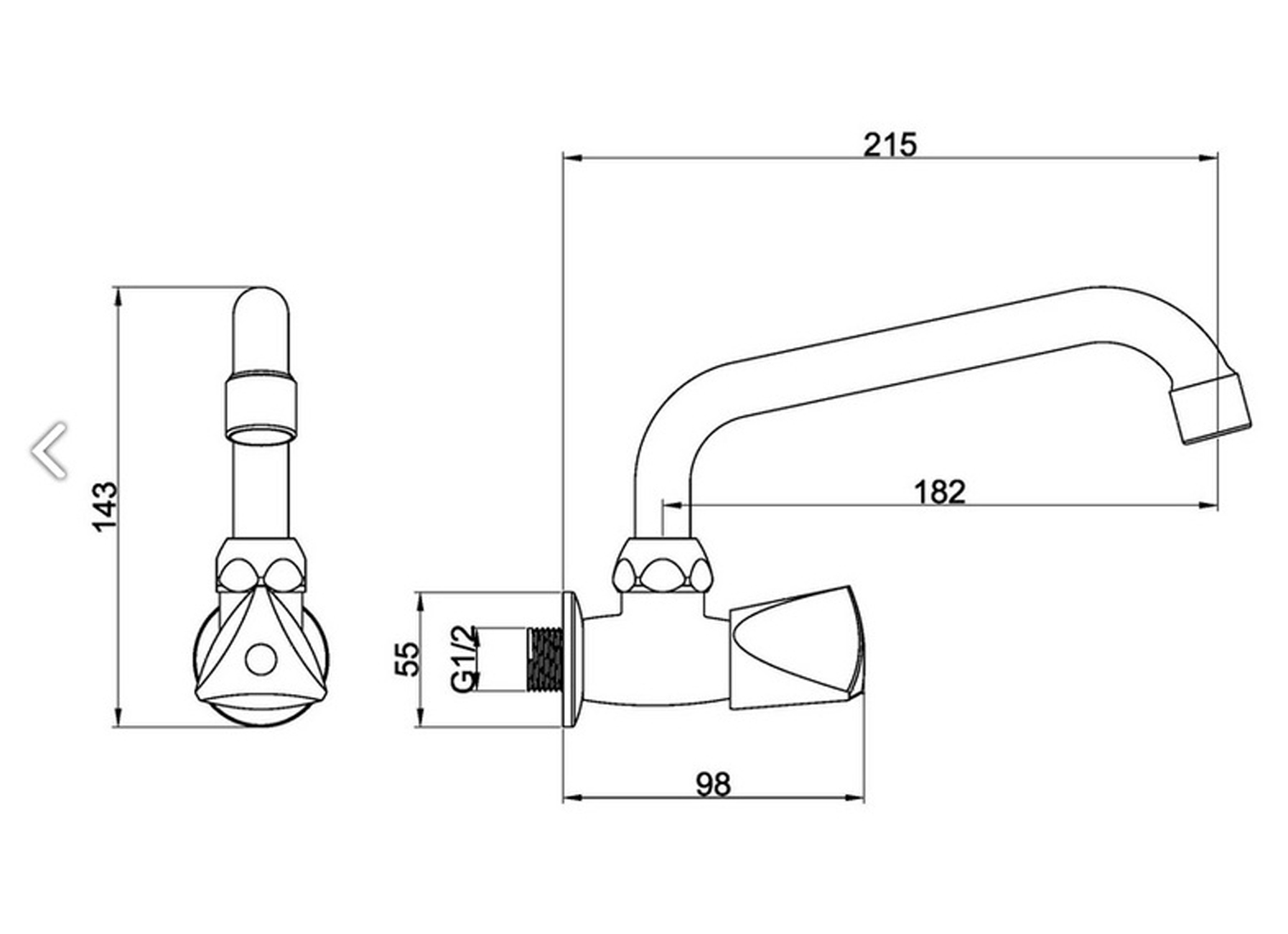 ORMES ROBINET MURAL EAU FROIDE FRASER BEC EN U