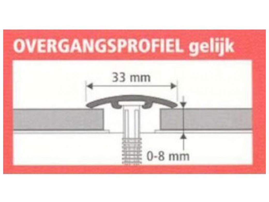 JEWE OVERGANGSPROFIEL GELIJK NIVEAU 33MM