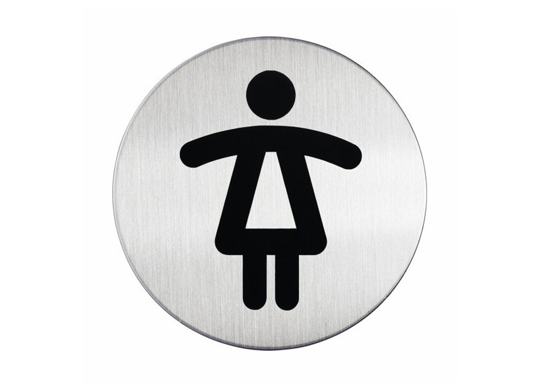 PICTOGRAMME INOX BROSSE TOILETTE DAMES Ø83MM