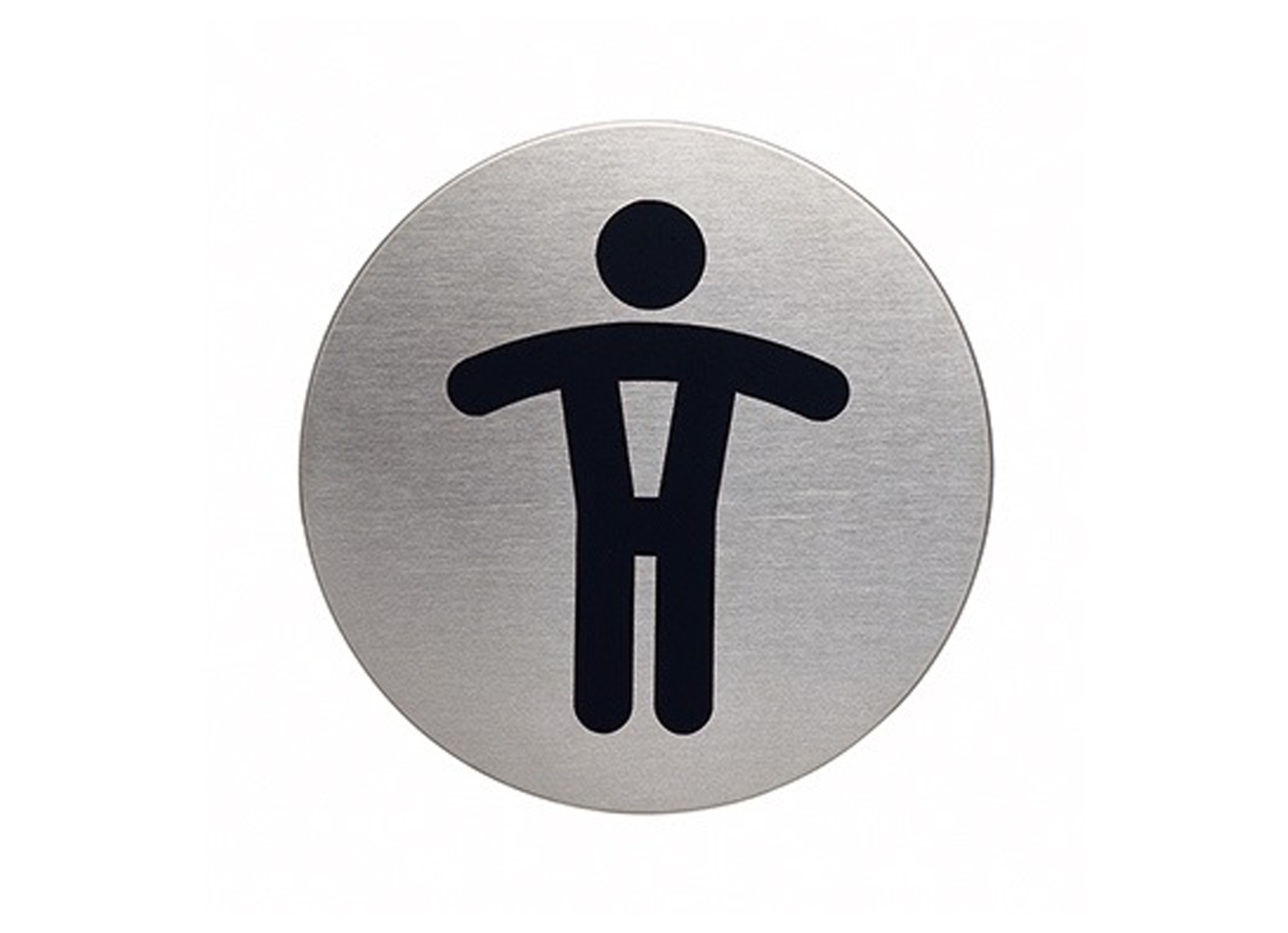 PICTOGRAMME INOX BROSSE TOILETTE HOMMES Ø83MM