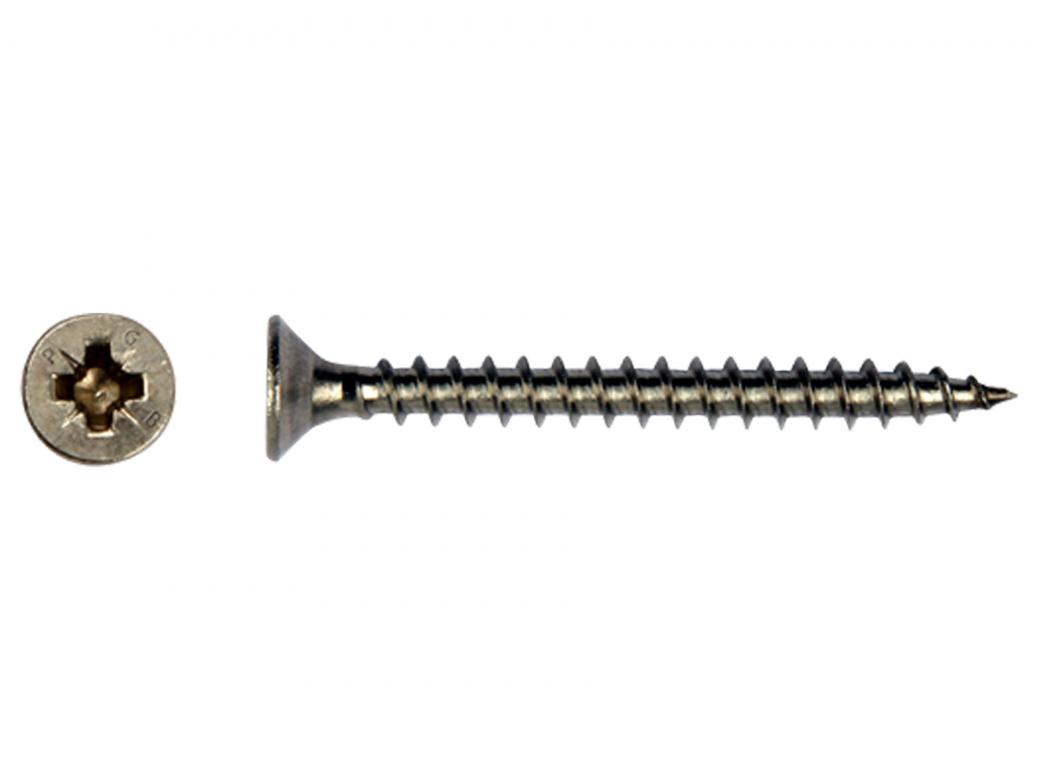 PGB-FASTENERS SPAANDERPLAATSCHROEF DUBBEL VERZONKEN Z-DRIVE VOLDRAAD INOX A2 - VENSTERDOOS