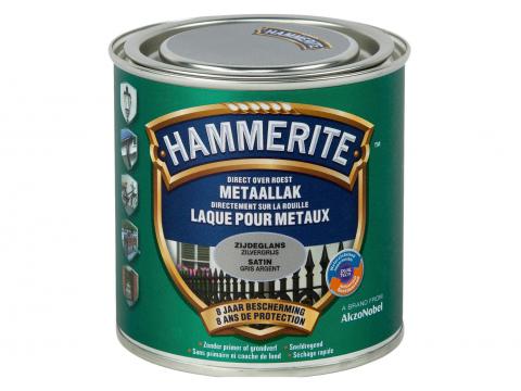 HAMMERITE LAQUE SATINEE POUR METAUX GRIS ARGENT 250ML