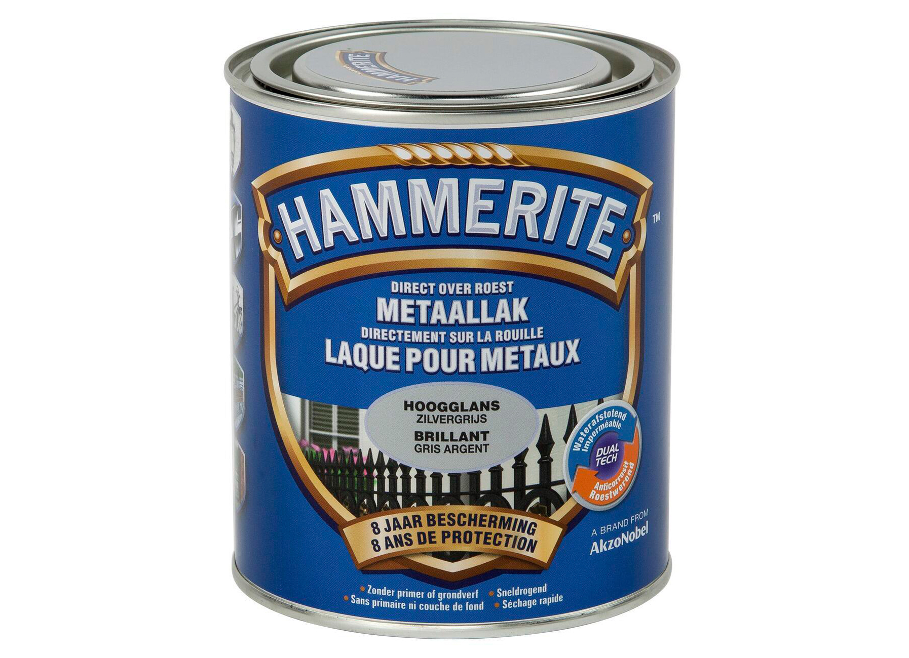 HAMMERITE  HOOGGLANSLAK ZILVERGRIJS 0,75L