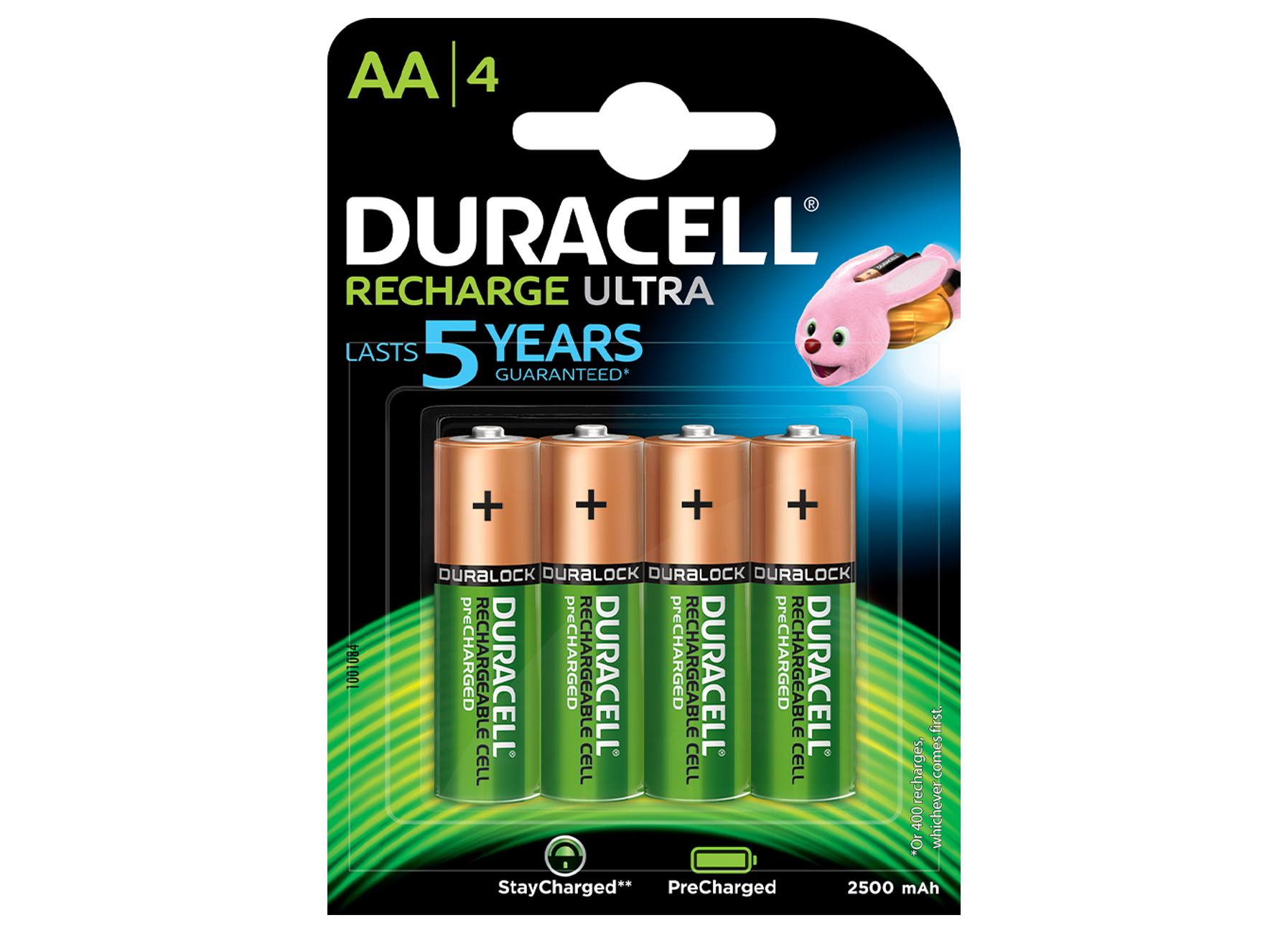 DURACELL PRE-CHARGED AA HR6 LSD 4-PACK 2500MAH