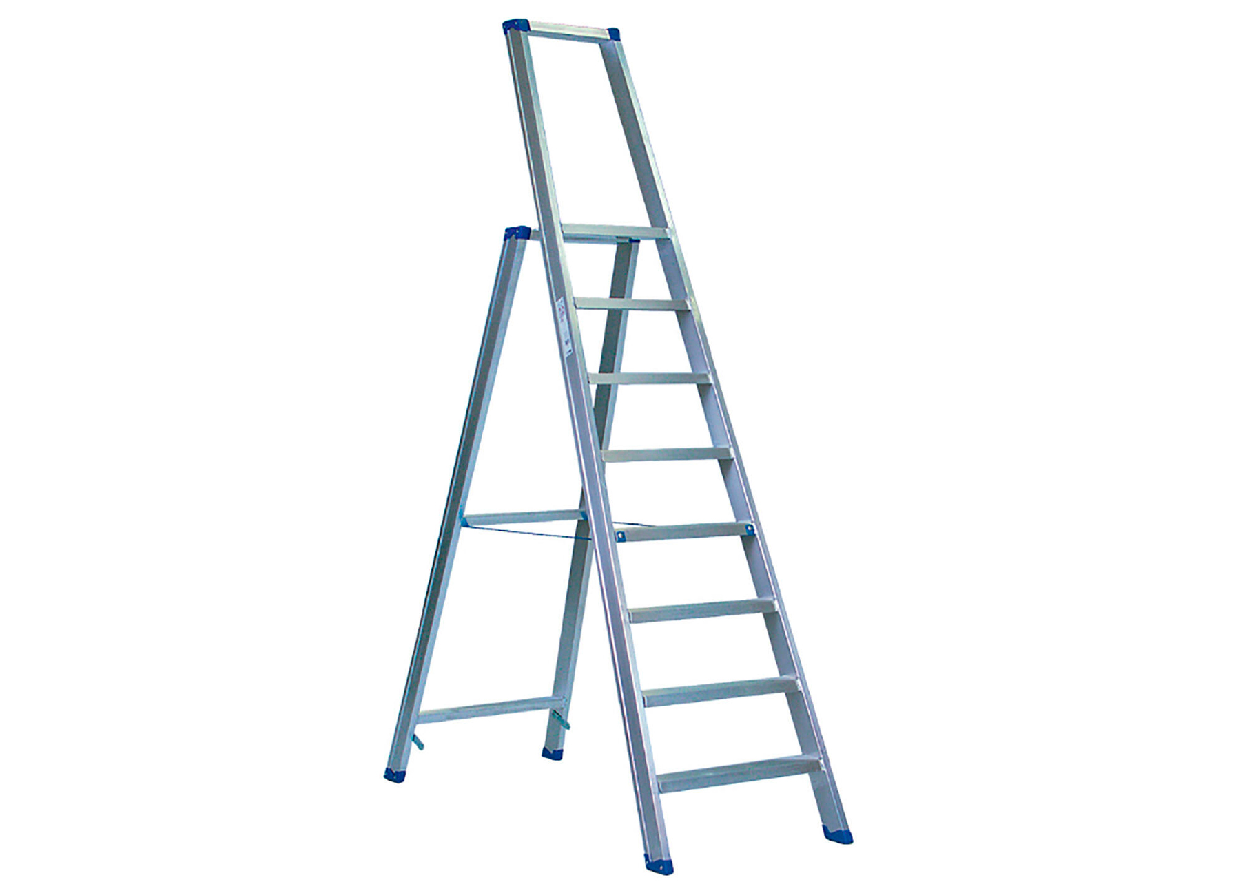 INDUSTRIELE TRAPLADDER ALU 8 TREDEN MET BEUGEL