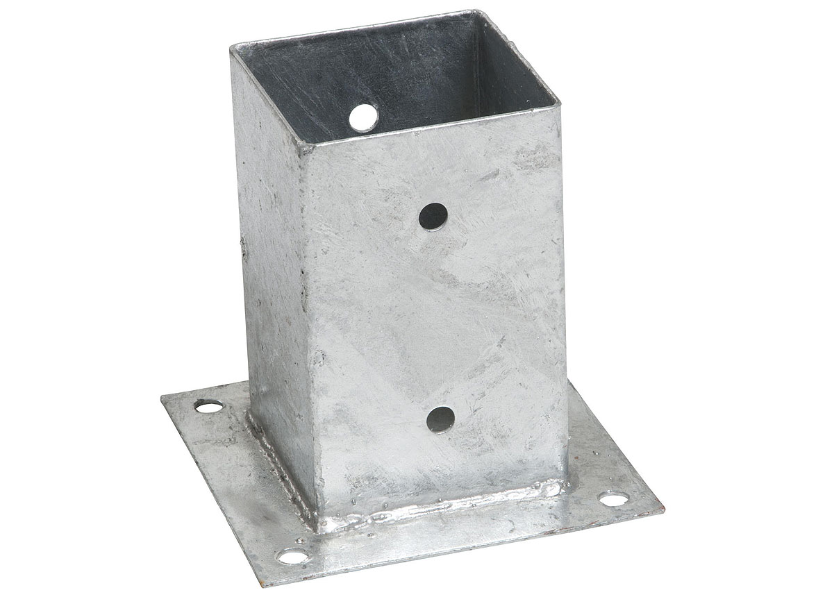 Support de Poteau 9x9cm Galvanisé à Chaud Pied Plat