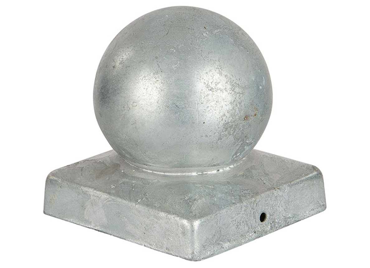 CAPUCHON POUR POTEAU AVEC SPHERE GALVANISE 70X70MM