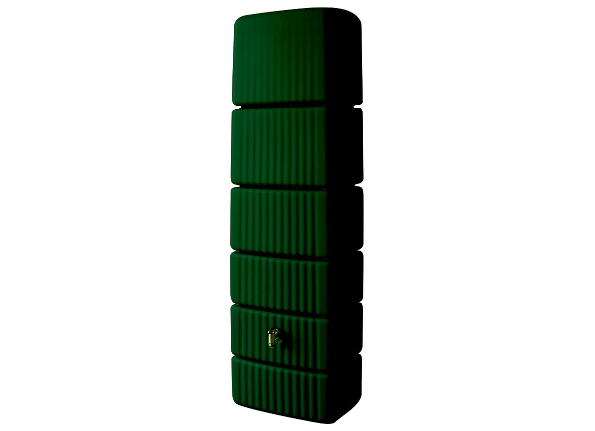 Regenton Muurmodel Slim 300l Groen + Kraan