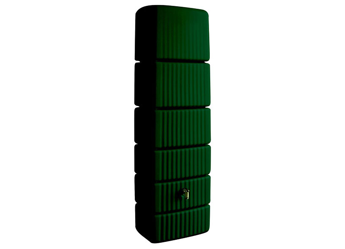 Regenton Muurmodel Slim 650l Groen + Kraan