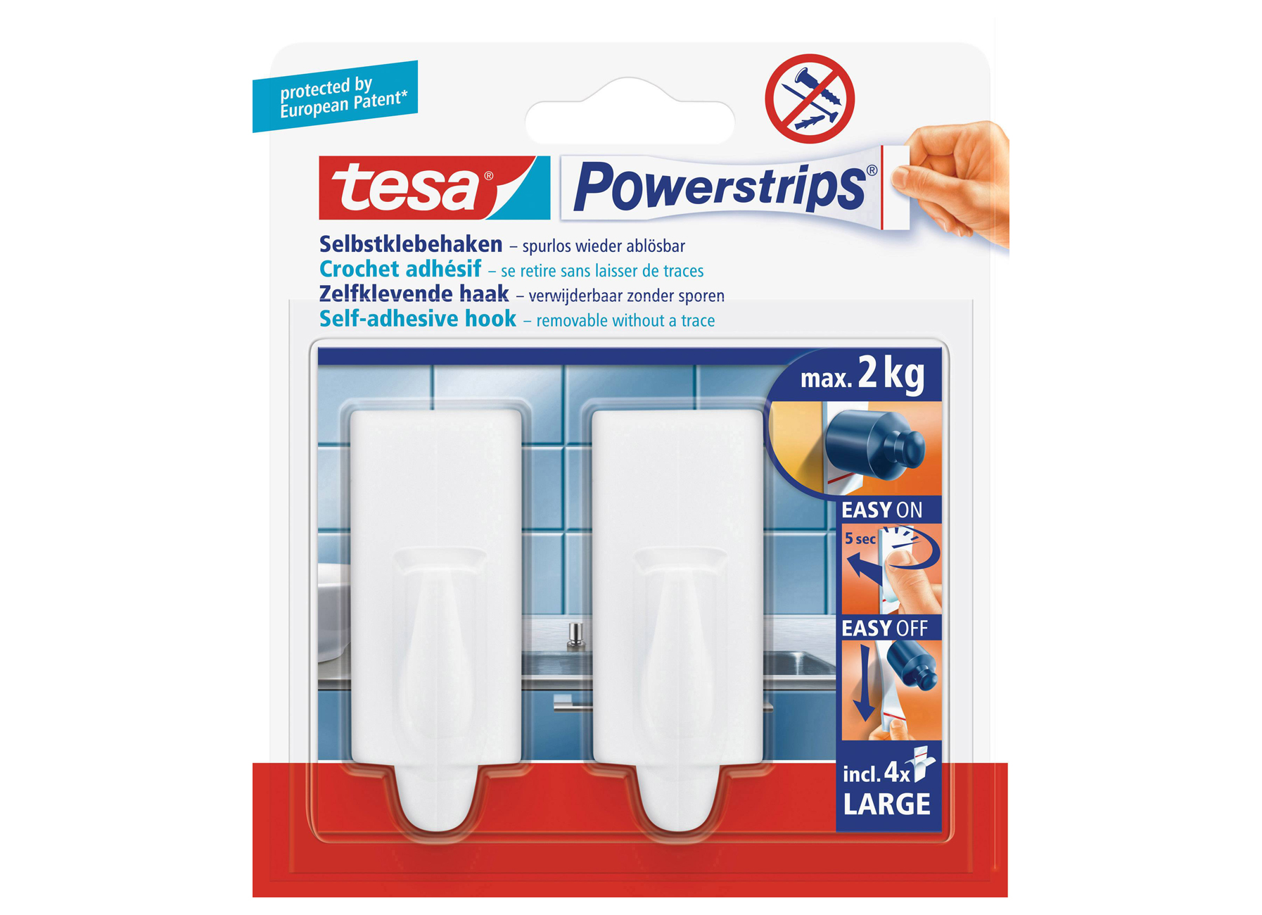 TESA POWERSTRIPS HAKEN LARGE TREND WIT