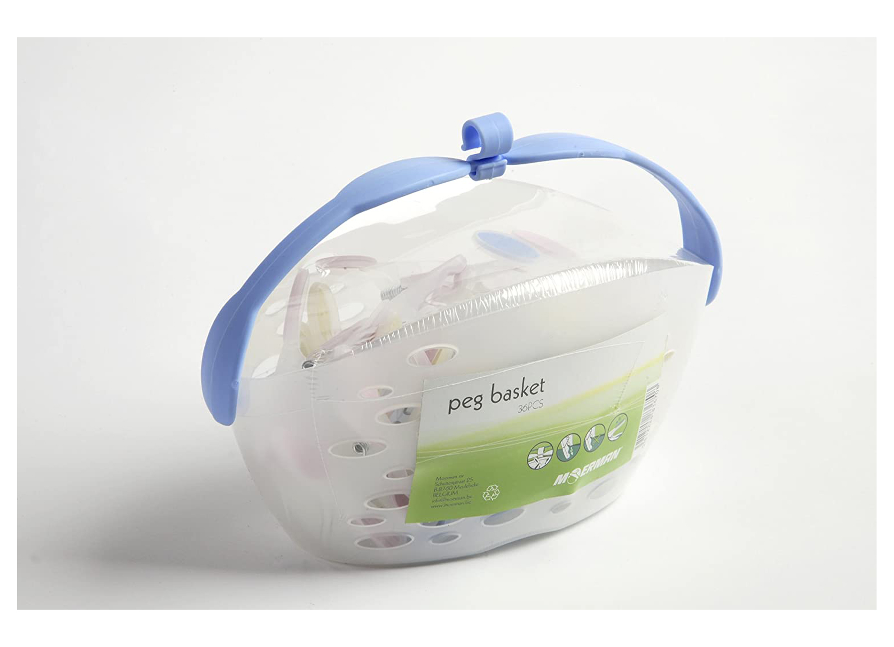 PANIER PINCES A LINGE PLASTIQUE SOFT GRIP 36 PIECES