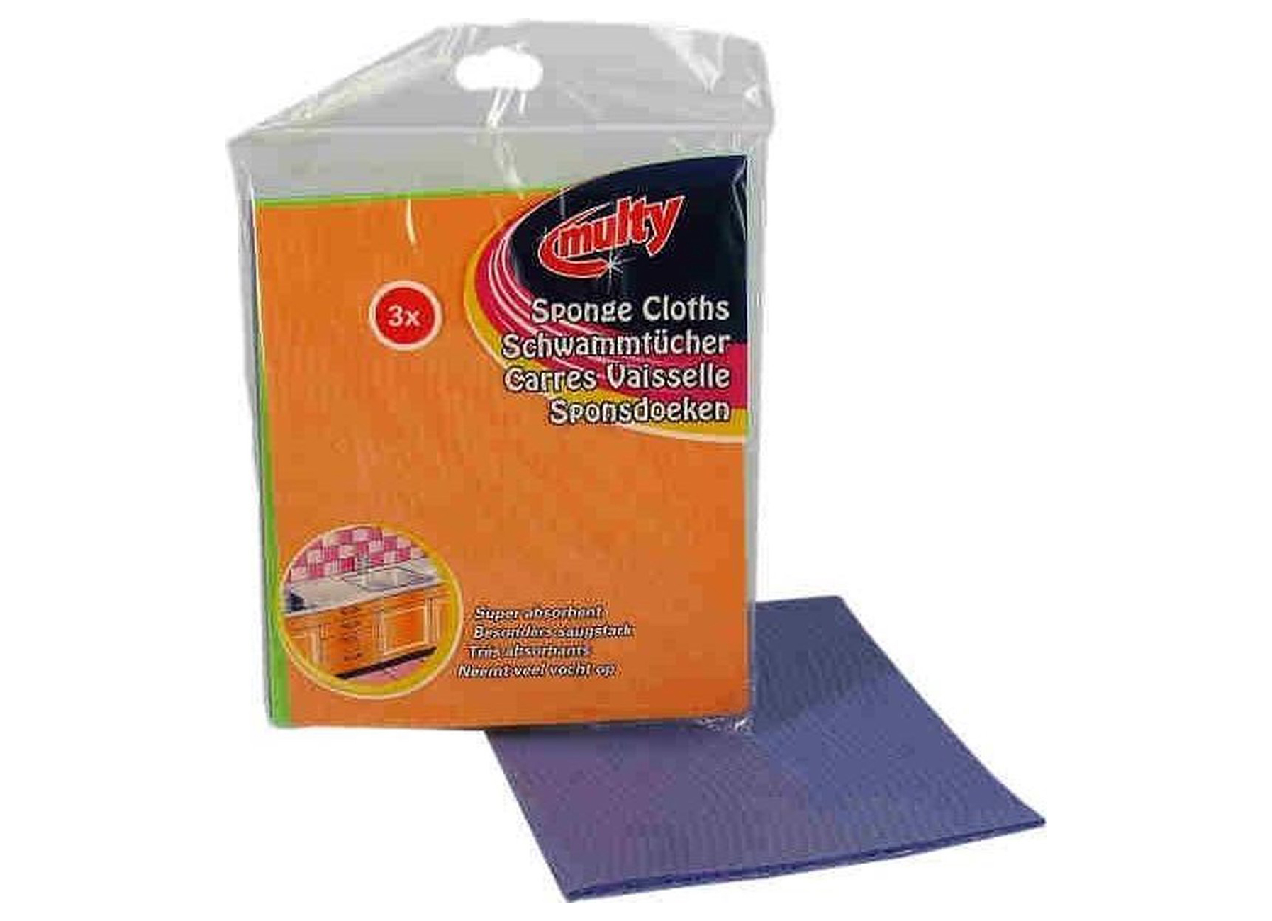 LINGETTES EPONGE MULTICOLOR - 3 PCS