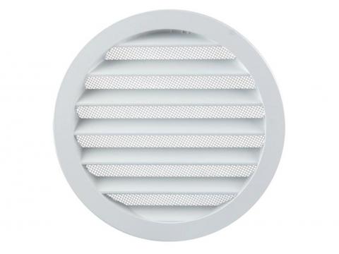 RENSON GRILLE ESTAMPEE RONDE A ENCASTRER 434/R ALU BLANC Ø100MM