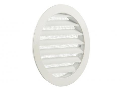 RENSON GRILLE ESTAMPEE RONDE A ENCASTRER 434/R ALU BLANC Ø125MM