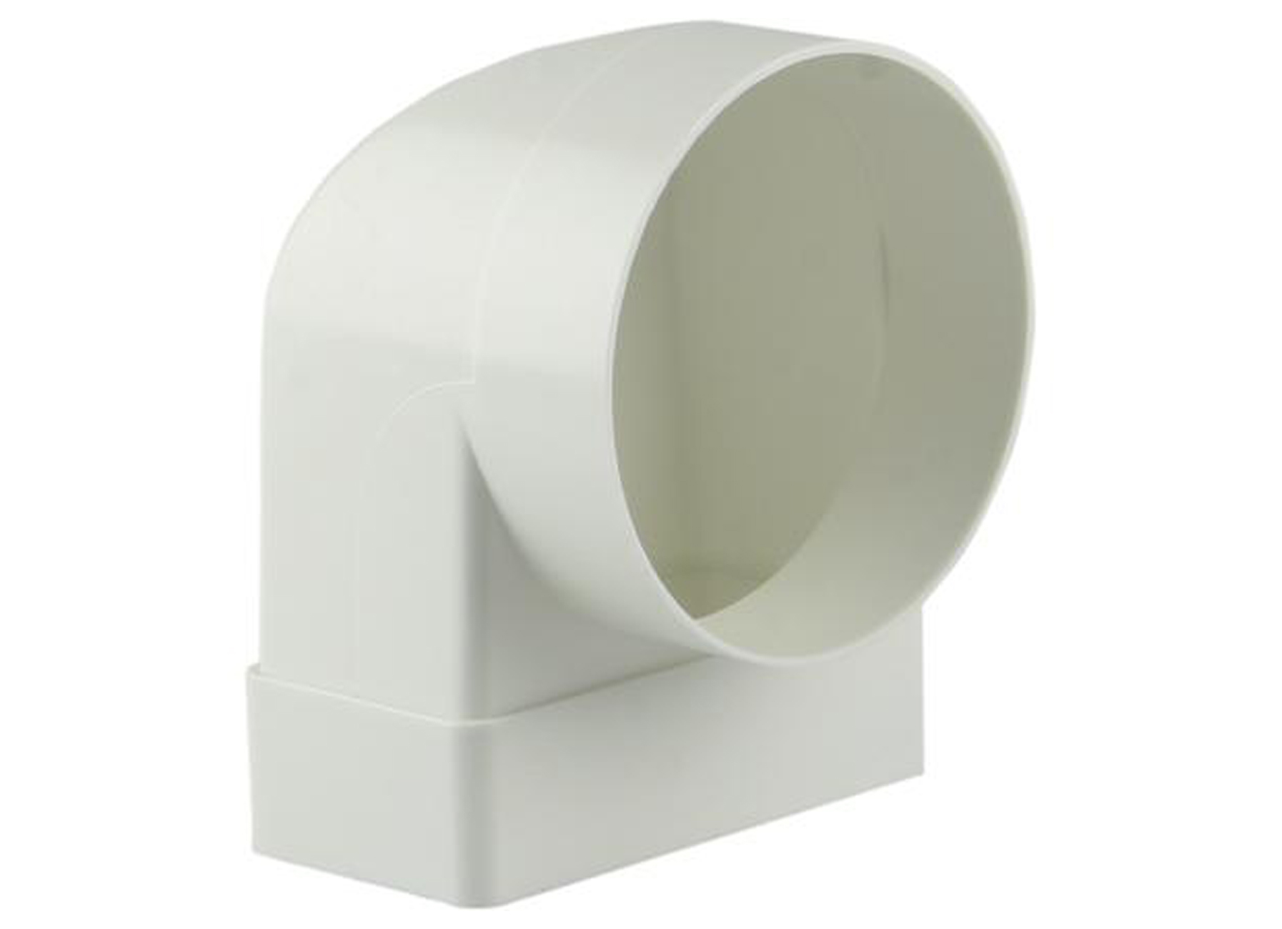 RENSON RACCORD ANGLE RECTANGULAIRE/ROND 90° BLANC 110X55MM - Ø100MM