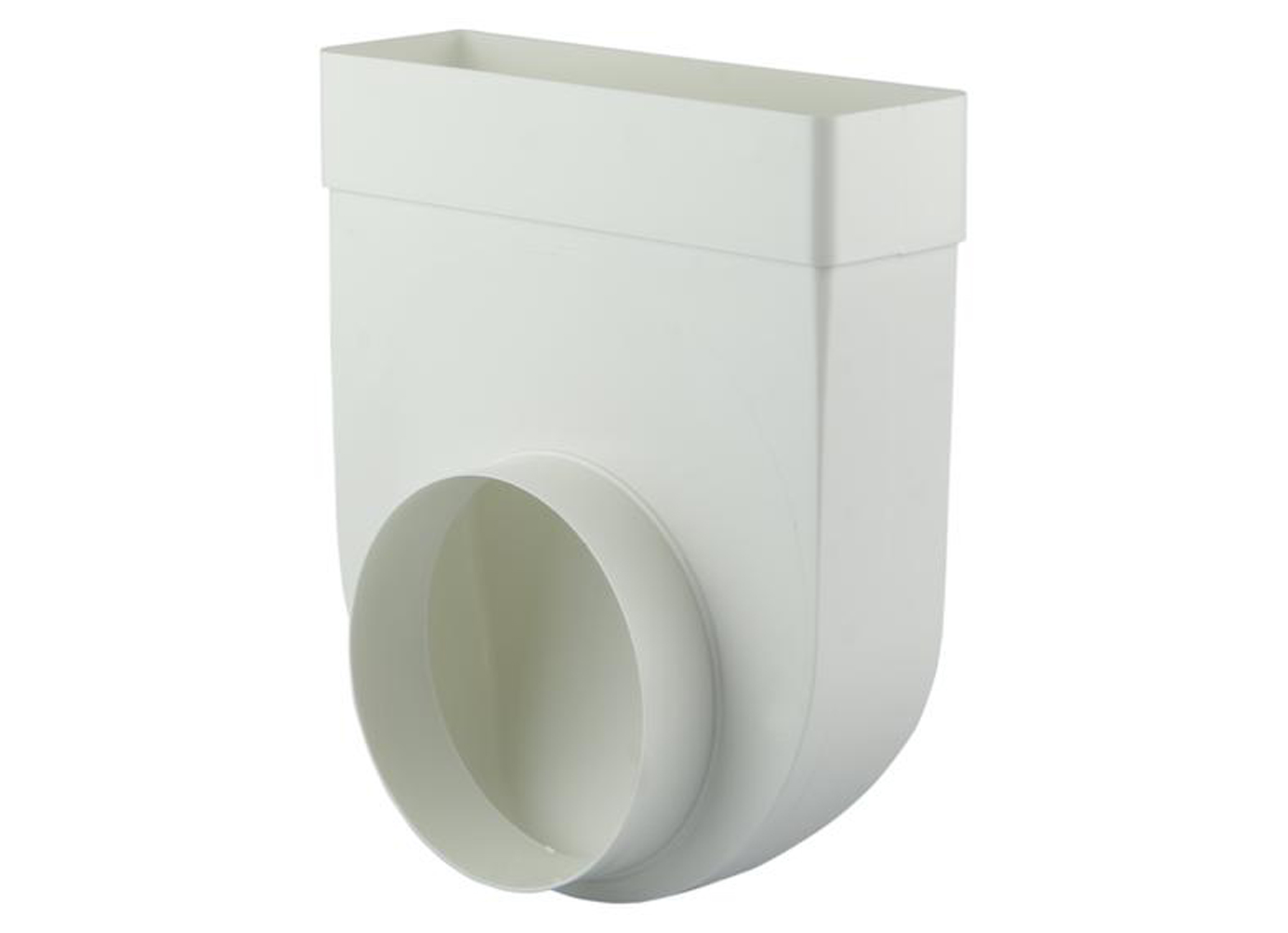 RENSON RACCORD RECTANGLE/ROND 90° BLANC 204X60MM - Ø125MM