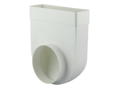 RENSON RACCORD RECTANGLE/ROND 90° BLANC 204X60MM - Ø125MM