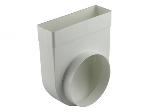 RENSON RACCORD RECTANGLE/ROND 90° BLANC 204X60MM - Ø150MM
